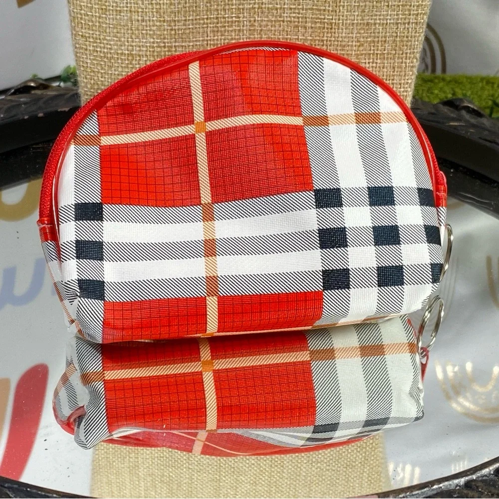 Plaid Red Cosmetic Bag